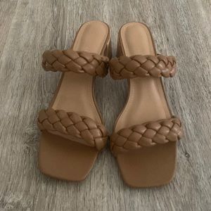 Nude Braided Heels